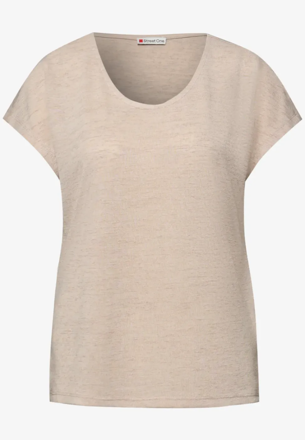 Shirt met overhangende schouders in linnenlook