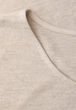 Shirt met overhangende schouders in linnenlook
