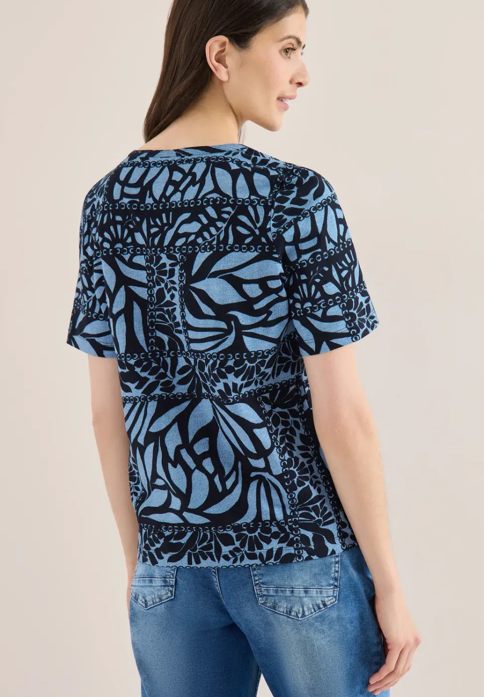 Shirt met patchworkprint