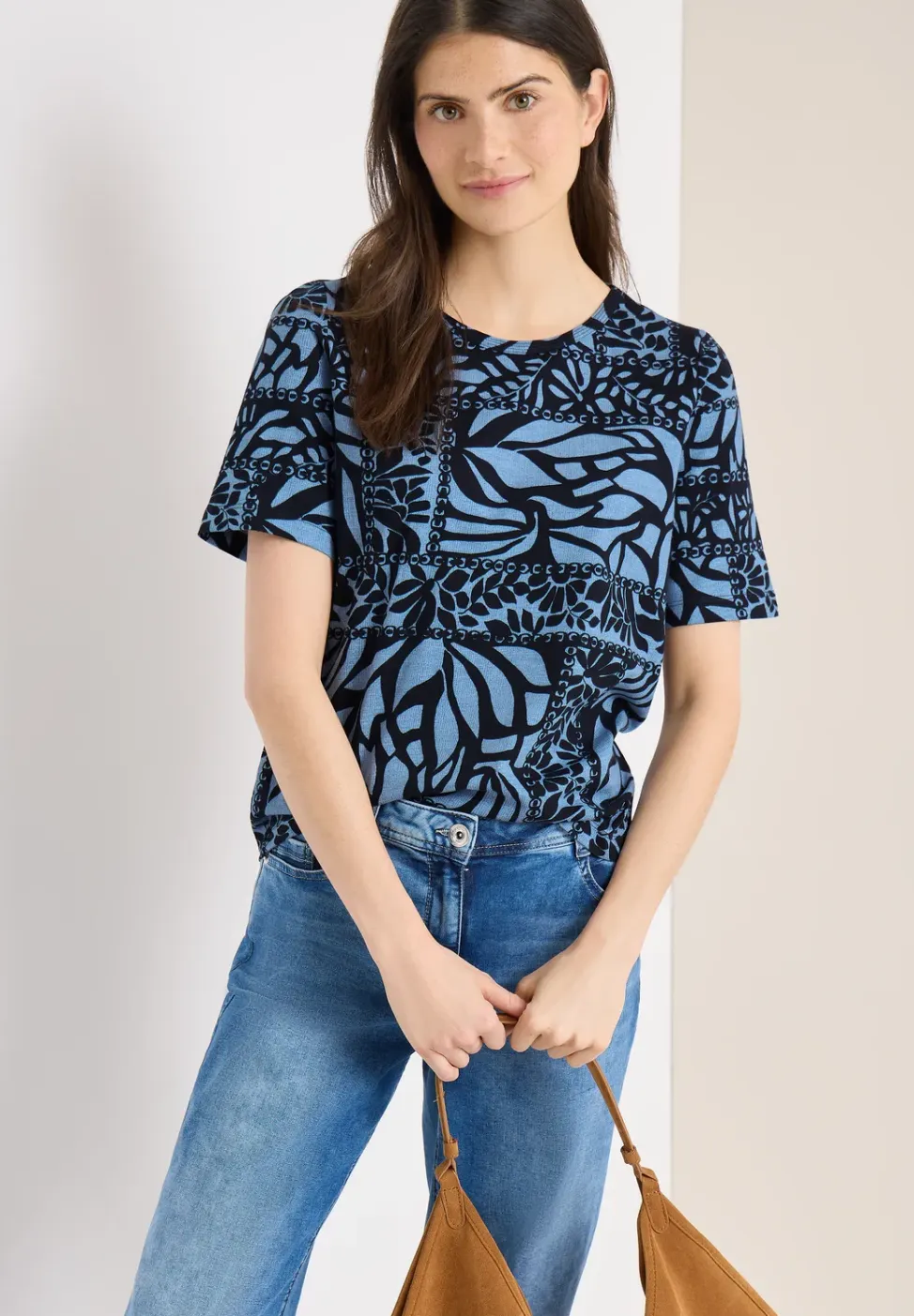 Shirt met patchworkprint