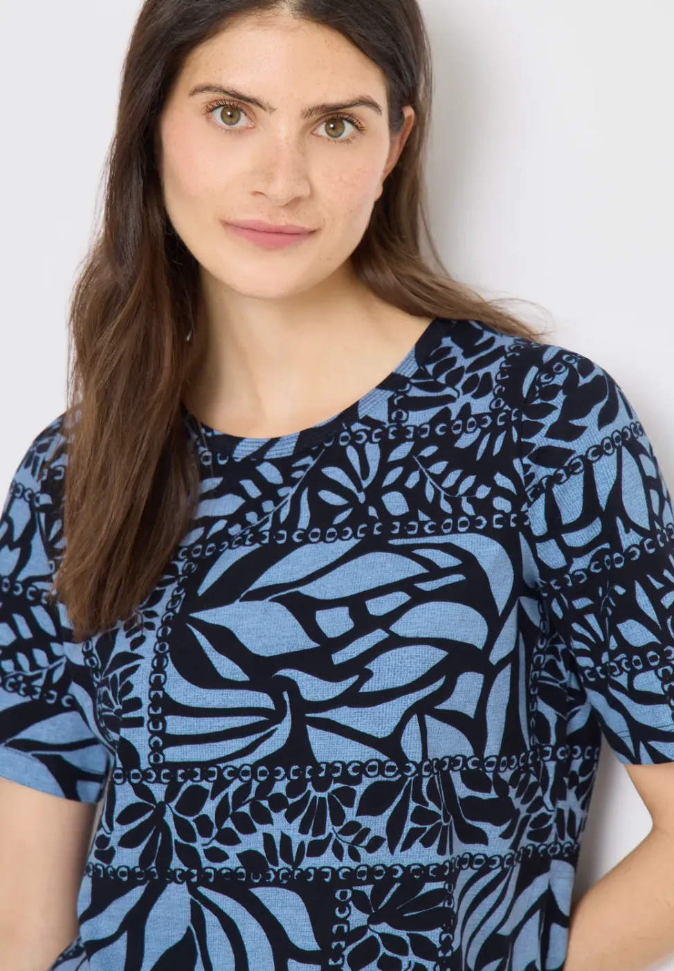 Shirt met patchworkprint