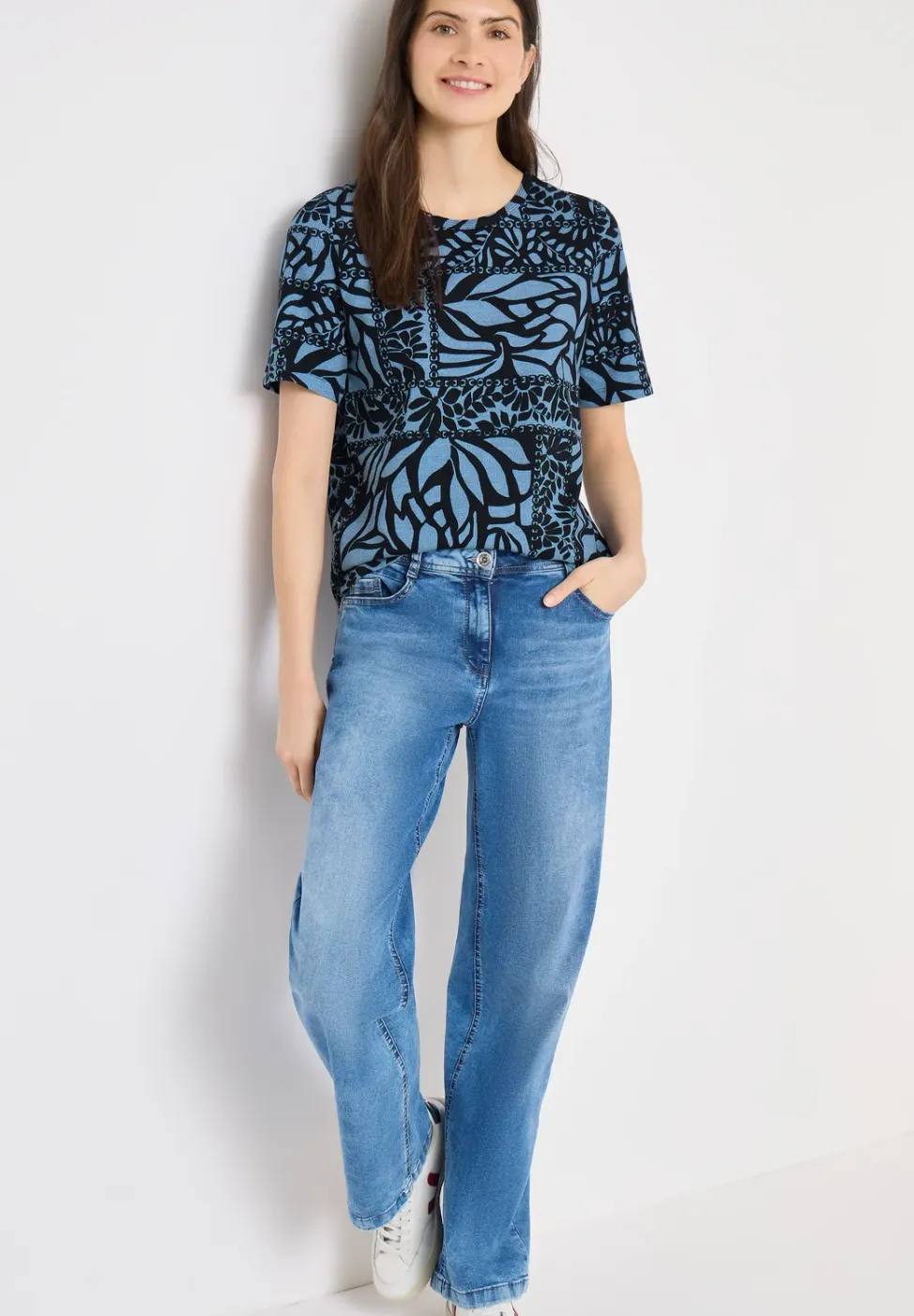 Shirt met patchworkprint