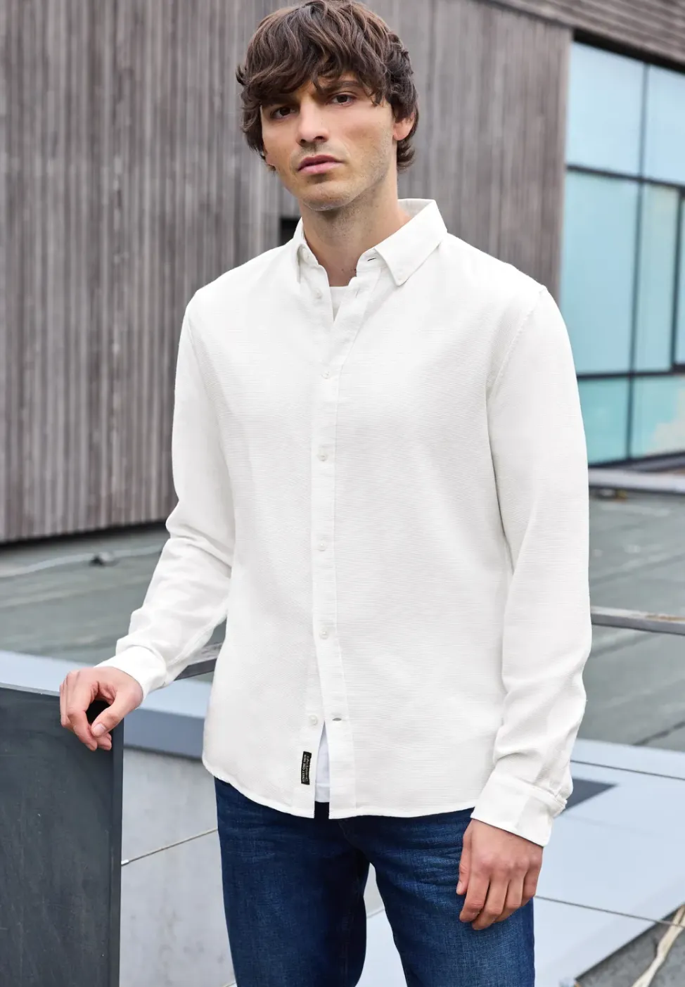 Shirt met piquéstructuur