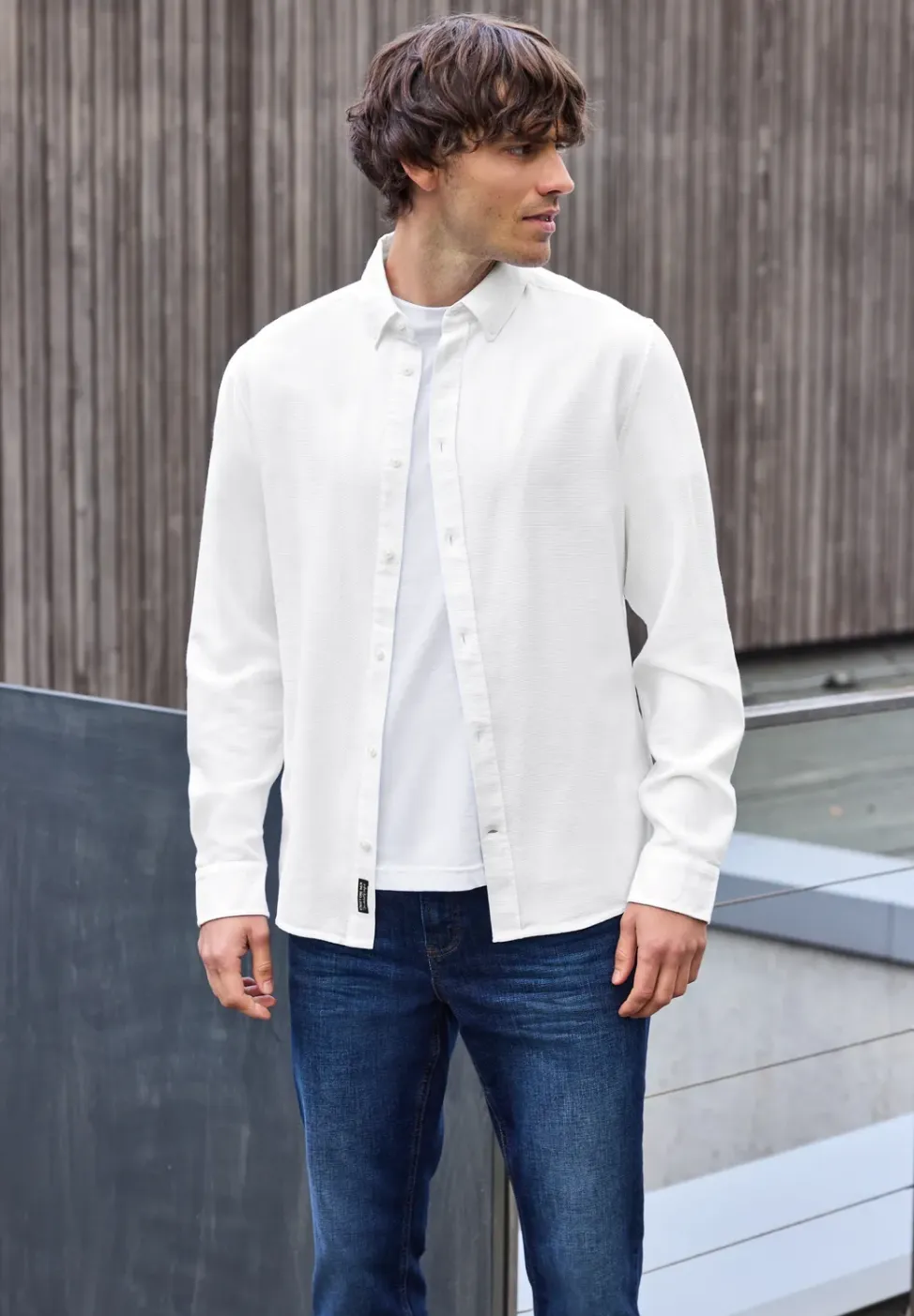 Shirt met piquéstructuur
