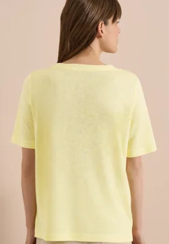 Shirt met print in linnenlook