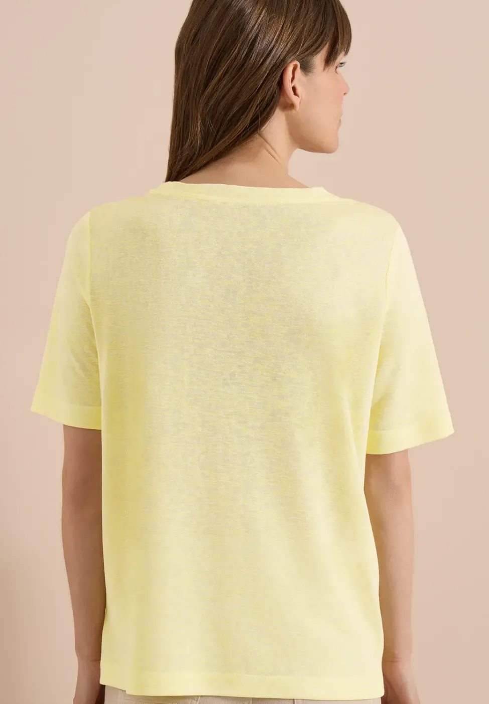 Shirt met print in linnenlook