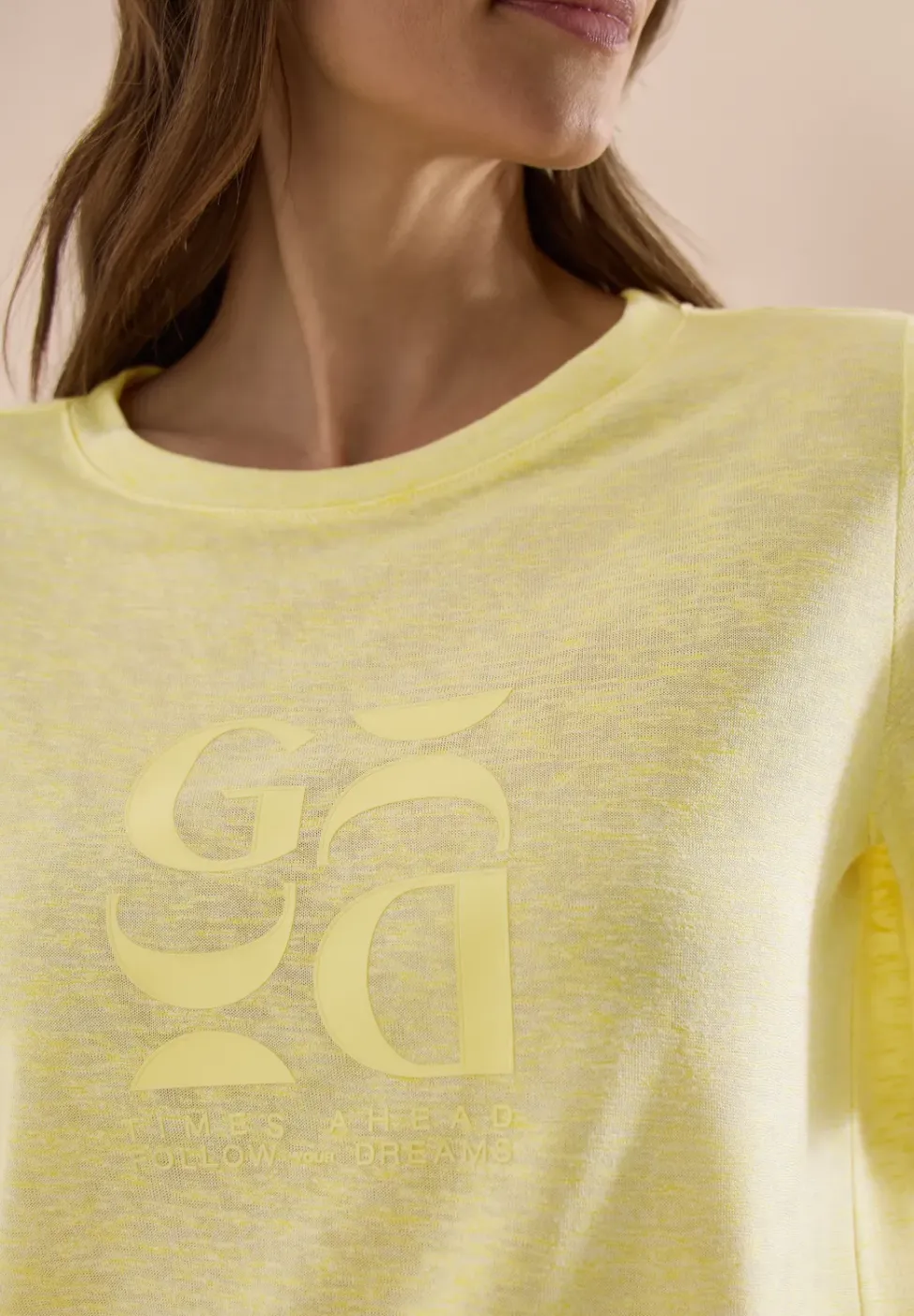 Shirt met print in linnenlook
