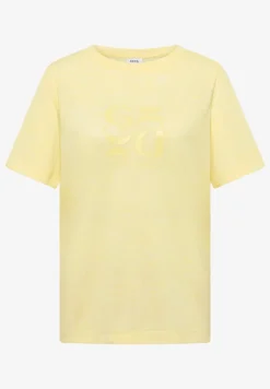 Shirt met print in linnenlook