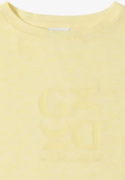 Shirt met print in linnenlook