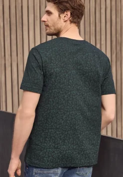 Shirt met ronde hals en all-over print