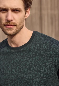 Shirt met ronde hals en all-over print