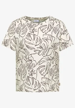 Shirt met ronde hals en bladprint