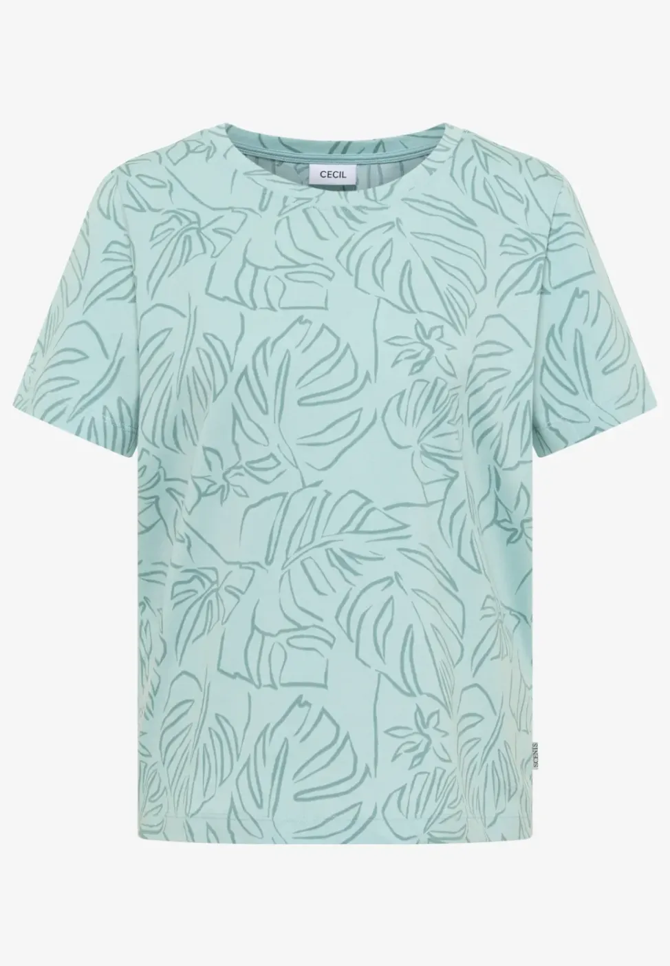 Shirt met ronde hals en bladprint