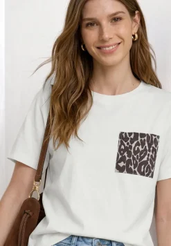 Shirt met ronde hals en borstzak