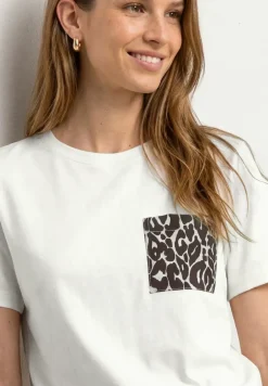 Shirt met ronde hals en borstzak