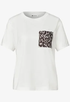 Shirt met ronde hals en borstzak