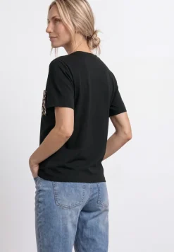 Shirt met ronde hals en borstzak