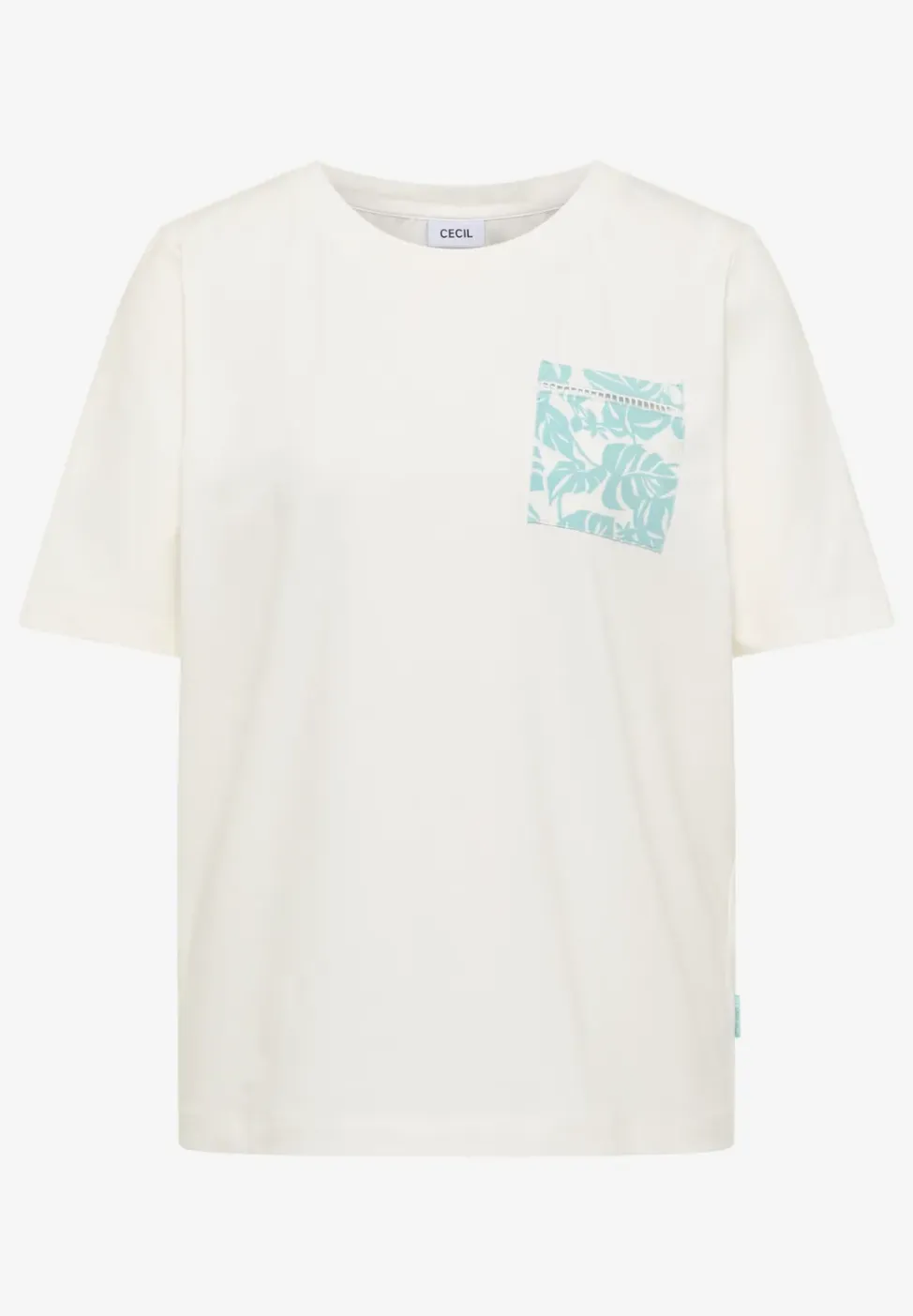 Shirt met ronde hals en borstzak