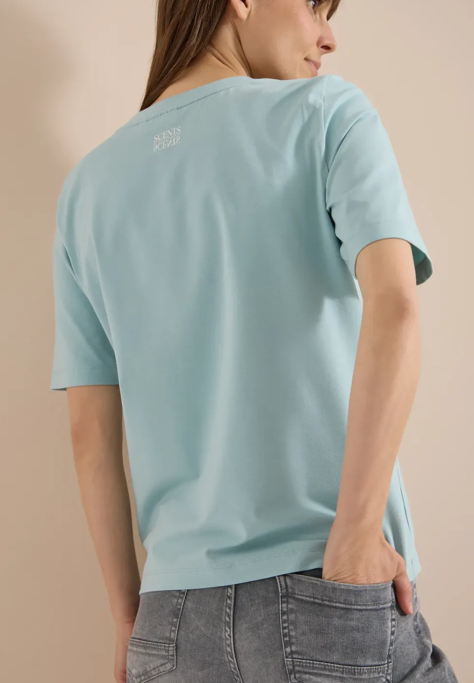 Shirt met ronde hals en borstzak