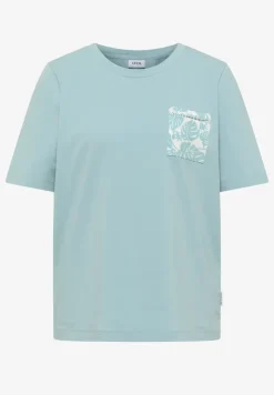 Shirt met ronde hals en borstzak