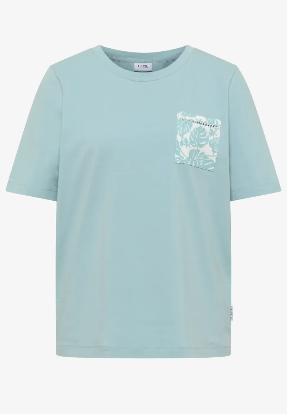 Shirt met ronde hals en borstzak