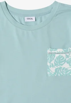 Shirt met ronde hals en borstzak