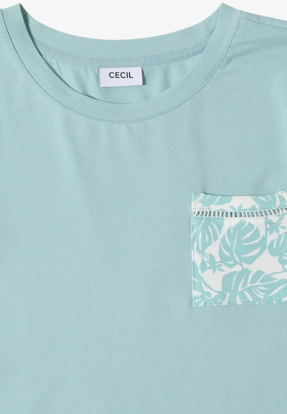 Shirt met ronde hals en borstzak
