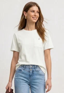 Shirt met ronde hals en borstzak
