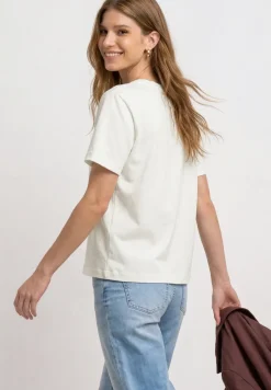 Shirt met ronde hals en borstzak