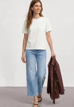 Shirt met ronde hals en borstzak