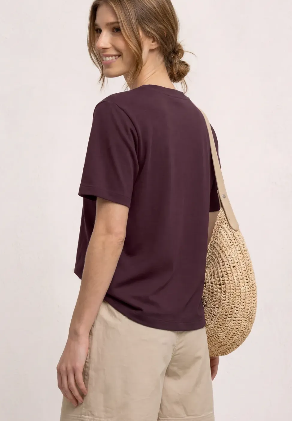 Shirt met ronde hals en borstzak