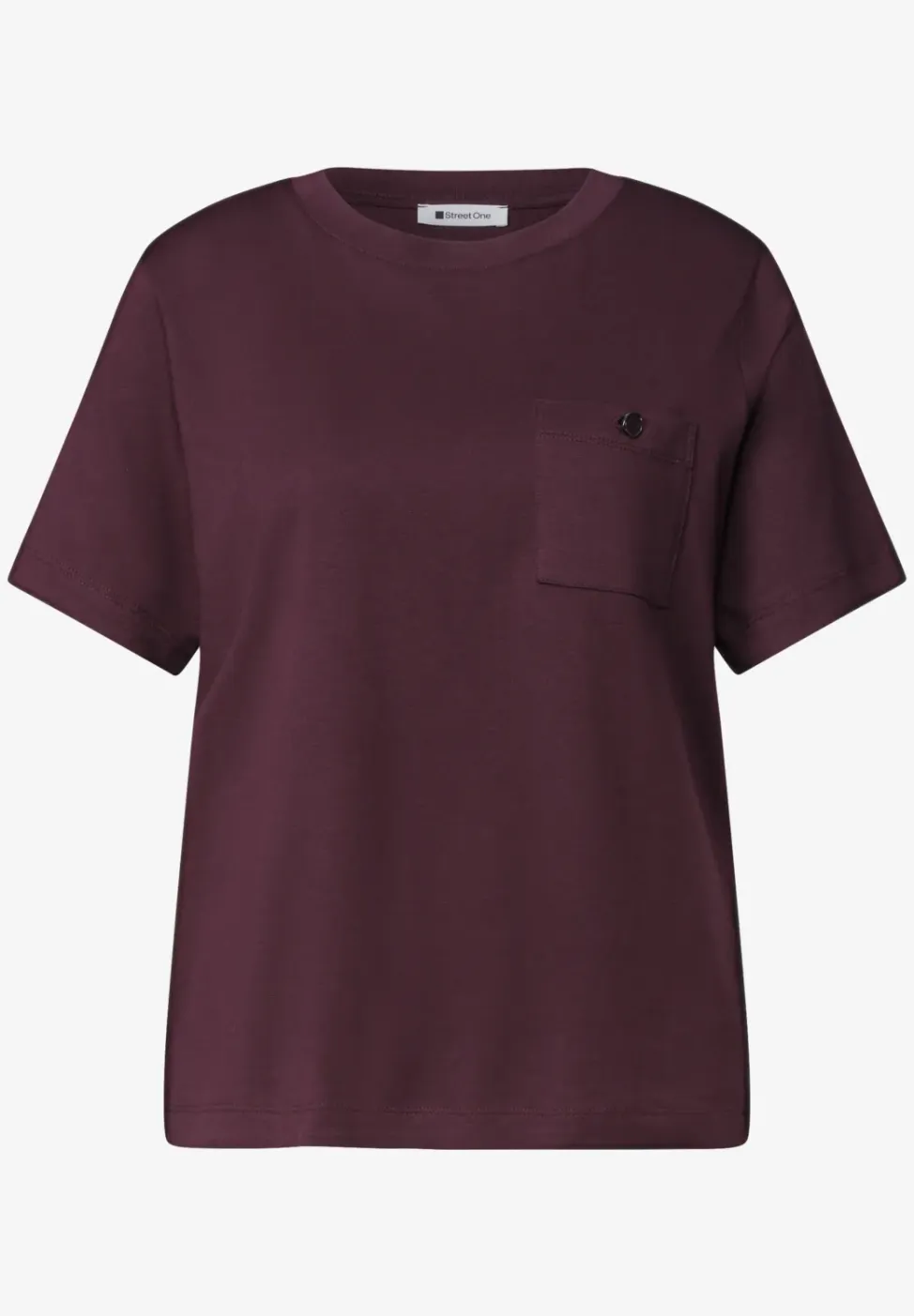 Shirt met ronde hals en borstzak