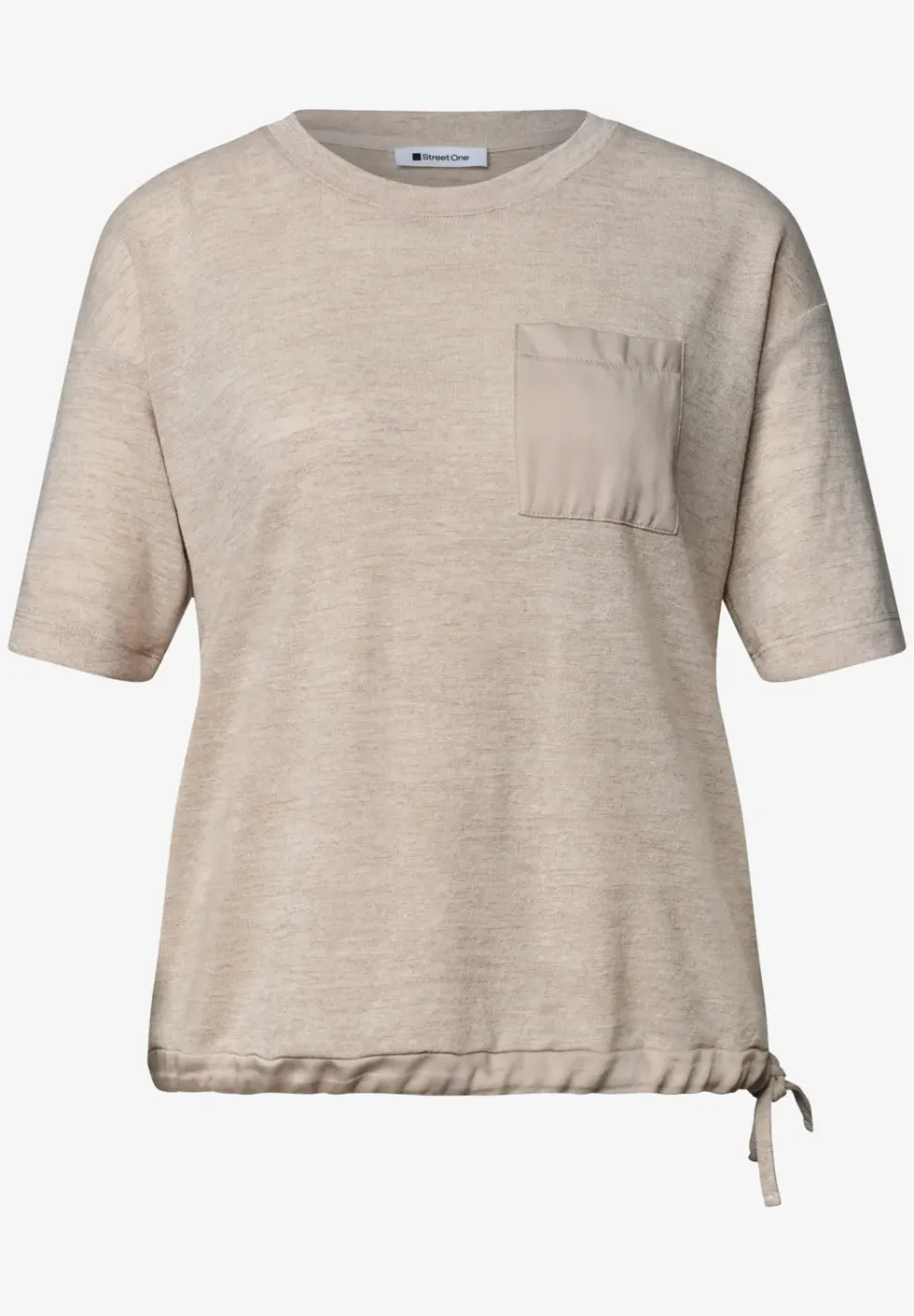 Shirt met ronde hals en borstzak