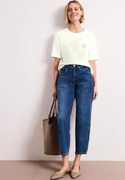 Shirt met ronde hals en decoratief detail