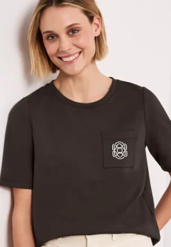Shirt met ronde hals en decoratief detail