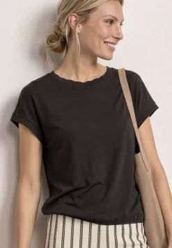 Shirt met ronde hals en decoratieve tape
