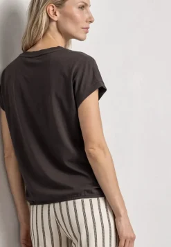 Shirt met ronde hals en decoratieve tape