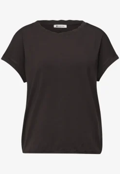 Shirt met ronde hals en decoratieve tape