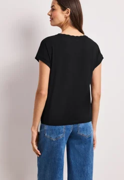 Shirt met ronde hals en decoratieve tape