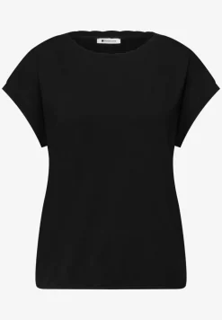 Shirt met ronde hals en decoratieve tape