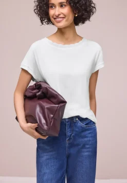 Shirt met ronde hals en decoratieve tape