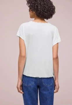 Shirt met ronde hals en decoratieve tape