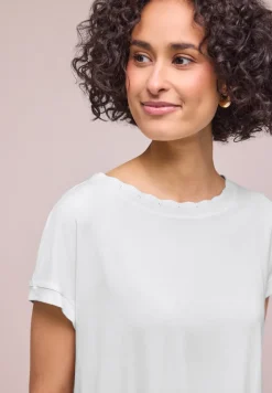 Shirt met ronde hals en decoratieve tape