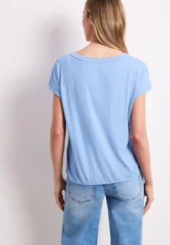 Shirt met ronde hals en decoratieve tape