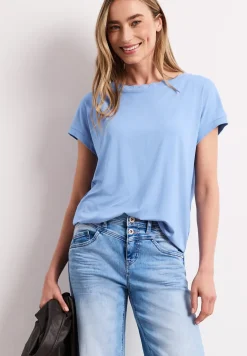Shirt met ronde hals en decoratieve tape