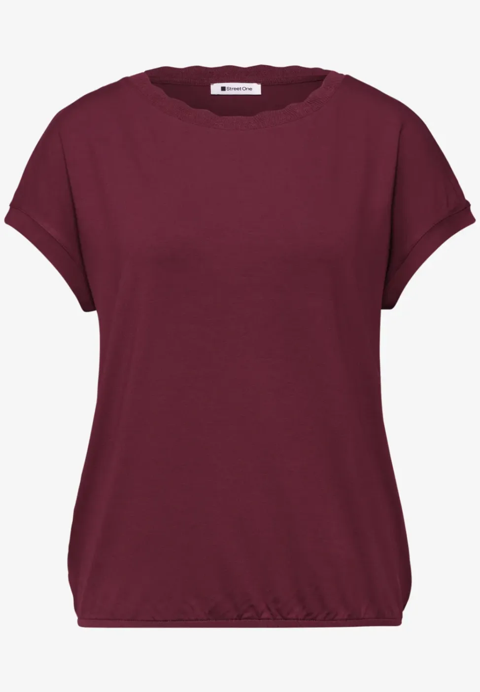 Shirt met ronde hals en decoratieve tape