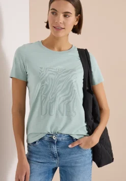 Shirt met ronde hals en foliedruk