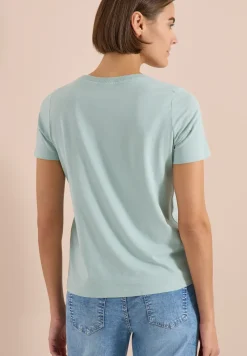 Shirt met ronde hals en foliedruk