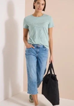 Shirt met ronde hals en foliedruk