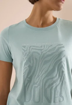 Shirt met ronde hals en foliedruk